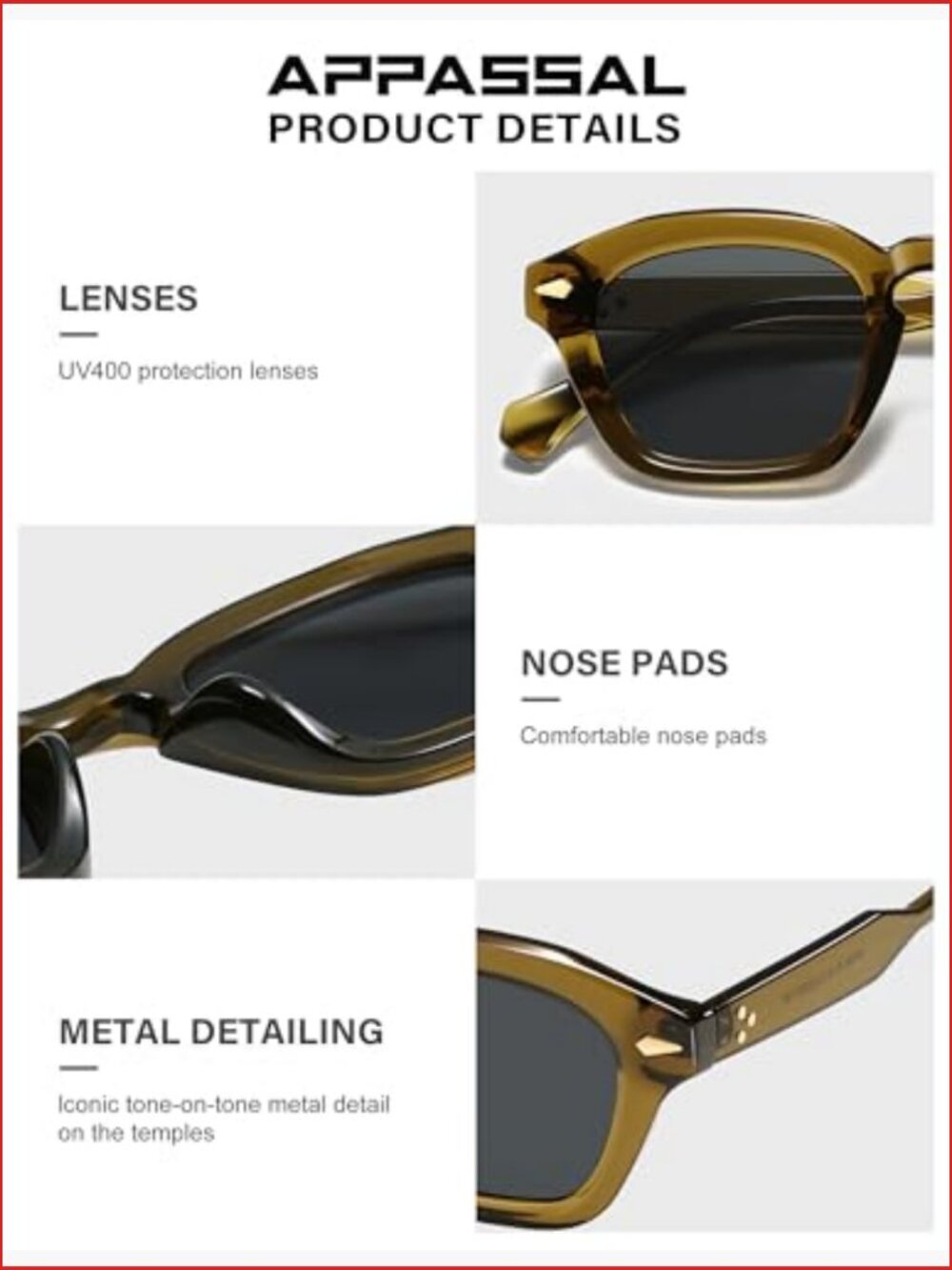 Small Retro Square Sunglasses for Women Men Rectangle Sunnies - Picture 3 of 7